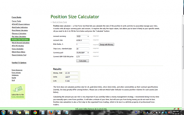 Forex position size formula