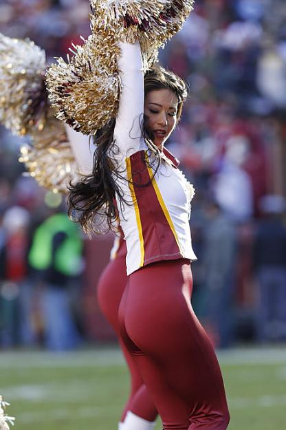 Click to Enlarge

Name: 2014-12-7 A Washington Redskins cheerleader dances on the field during a stoppage in play agains.jpg
Size: 58 KB