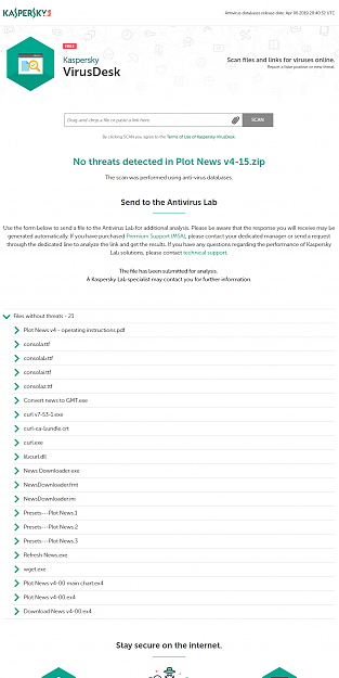 Click to Enlarge

Name: forexfactory hanover plot news v4.15.zip kaspersky virus scan clean summary 2019.04.07 update.png
Size: 150 KB