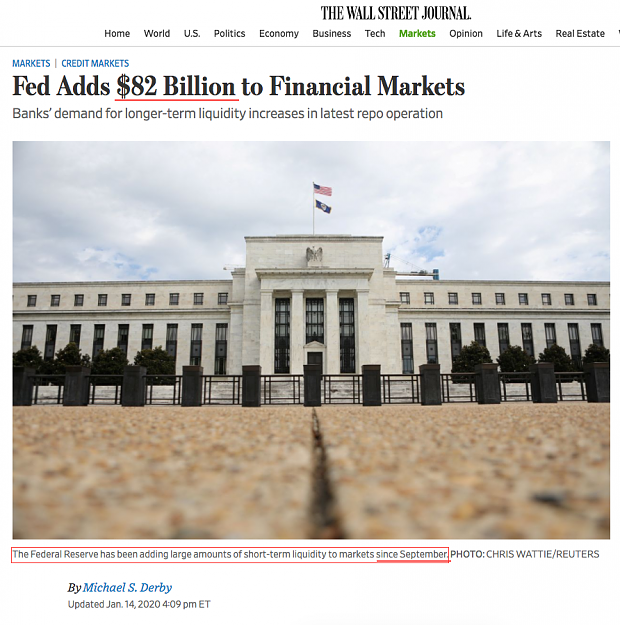 Click to Enlarge

Name: FED ADDS 82 BILLION to markets - WSJ - Jan 14 2020.png
Size: 706 KB