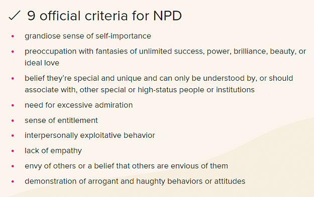 Click to Enlarge

Name: 9 official criteria for NPD.png
Size: 36 KB