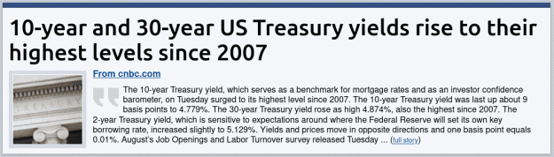 Click to Enlarge

Name: Screenshot 2023-10-04 at 09-07-38 10-year and 30-year US Treasury yields rise to their highest level
Size: 34 KB